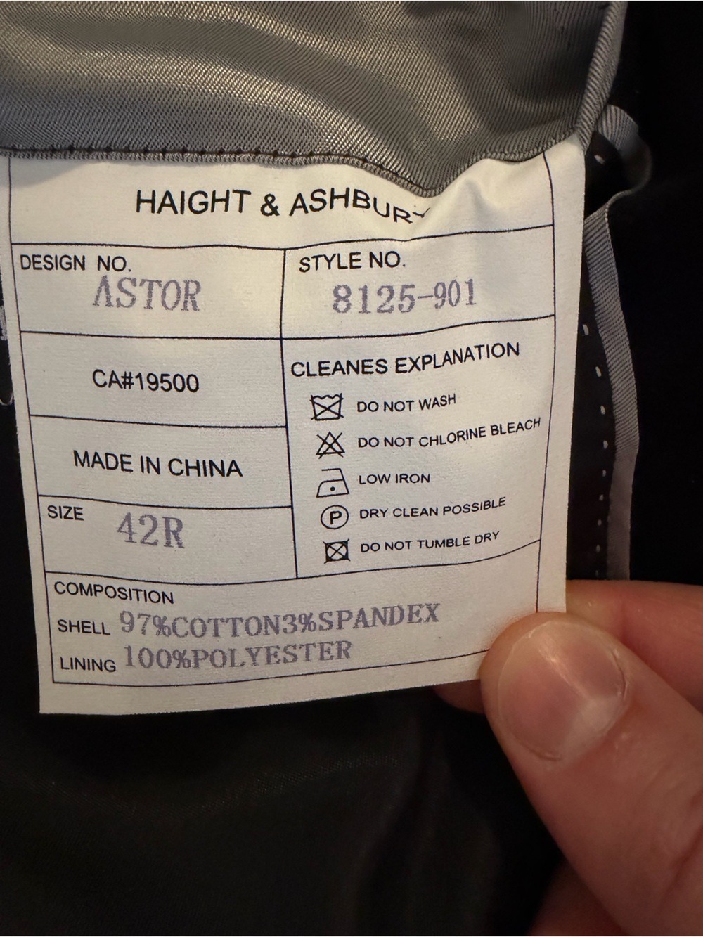 Men's HAIGHT & ASHBURY Black Corduroy Sport Coat 42R - Picture 4 of 4